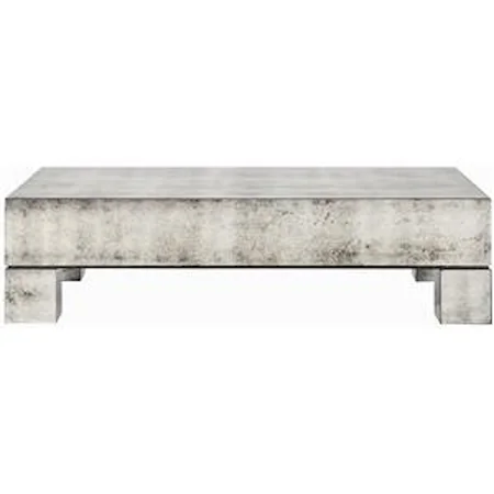 Antiqued Mirrored Rectangular Cocktail Table